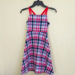 Gymboree Girls Pink Plaid Cross Back Flare Skater Easter Sun Dress Size 12